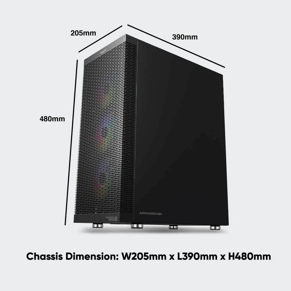 ARMAGGEDDON Tessaraxx Apex 8 Air ATX Gaming Case (NEW SEALED) - Image 6