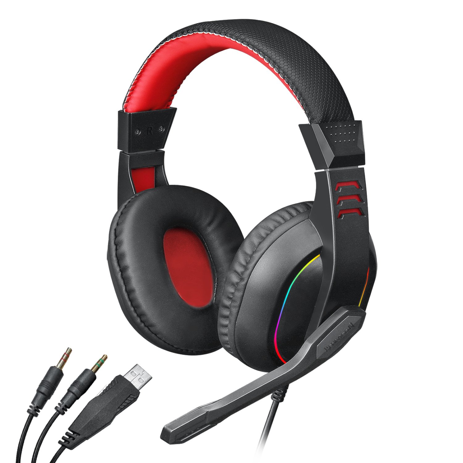 Redragon Over-Ear ARES Aux RGB Gaming Headset – Black (NEW SEALED)