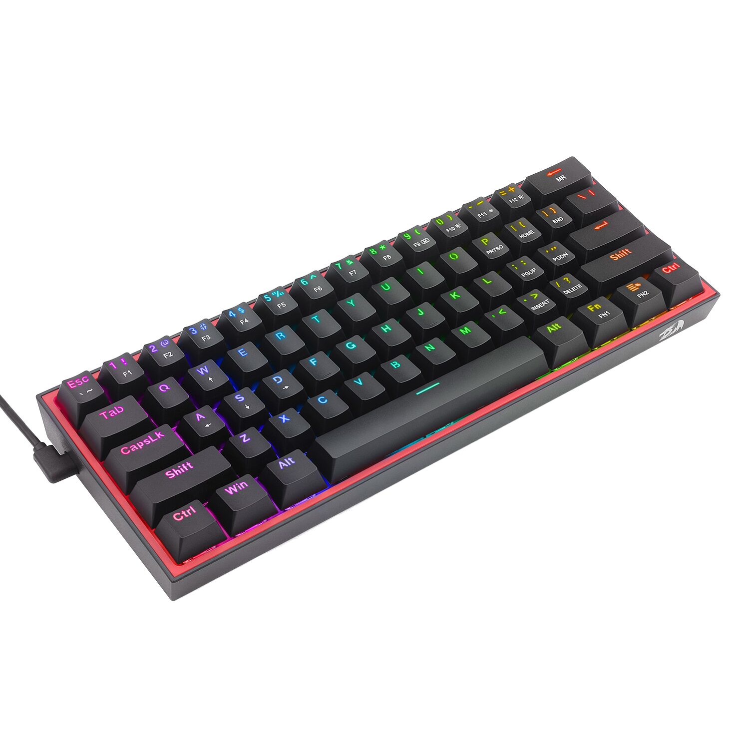 Redragon K617 FIZZ 60% Wired RGB Gaming Keyboard – Black (NEW SEALED) - Image 2