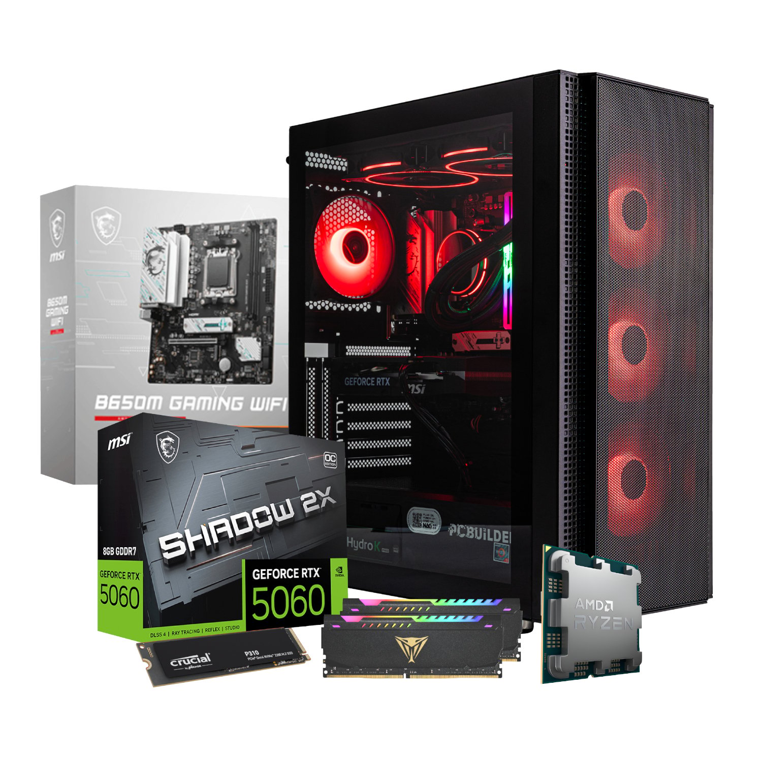 PCBuilder Ryzen 5 7600 SPECIALIST Windows 11 Gaming PC (NEW SEALED)