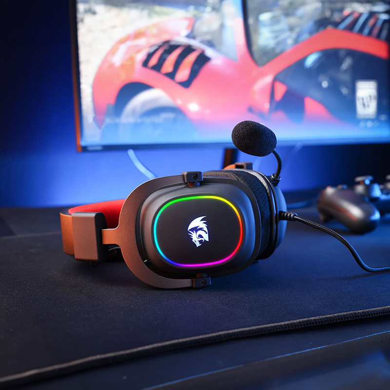 REDRAGON Over-Ear ZEUS-X USB RGB Gaming Headset – Black (NEW SEALED) - Image 3