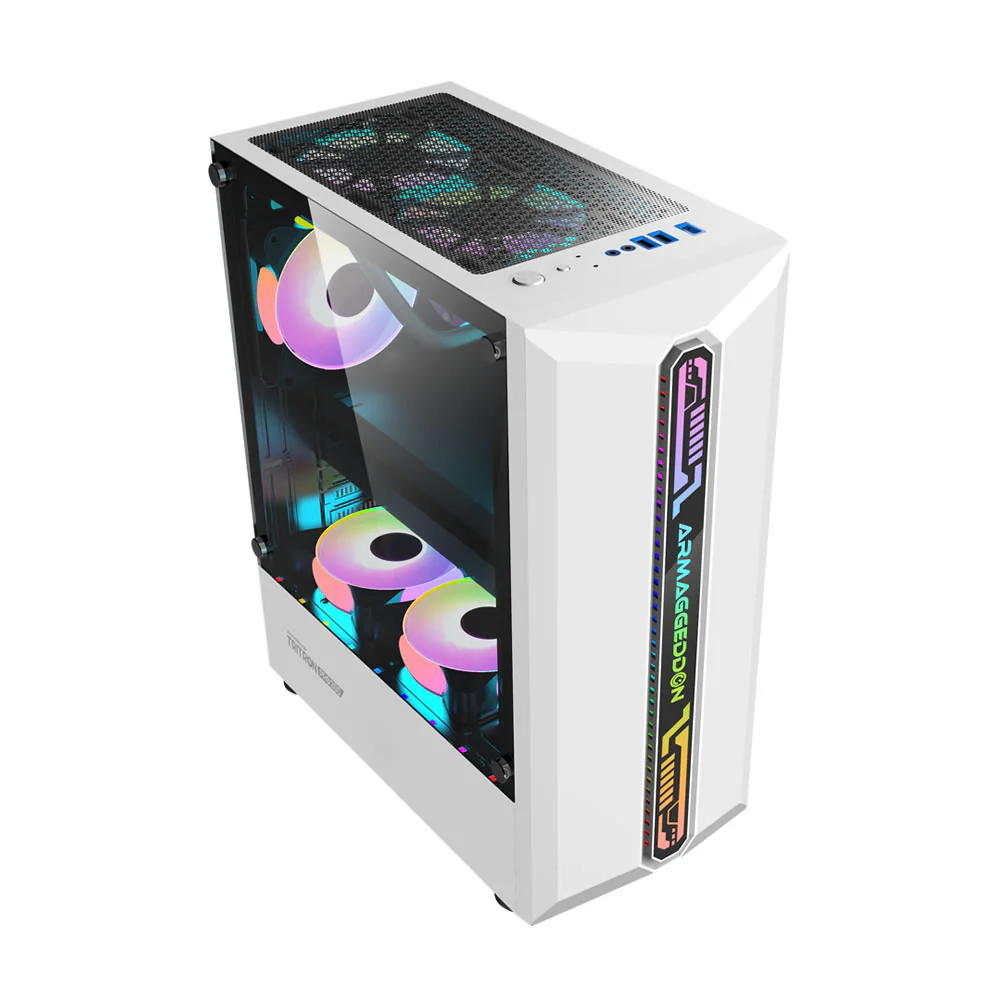 Armaggeddon Tritron Pro 300 ATX Gaming Case with 3x ARGB Fans - Black (NEW SEALED) - Image 4