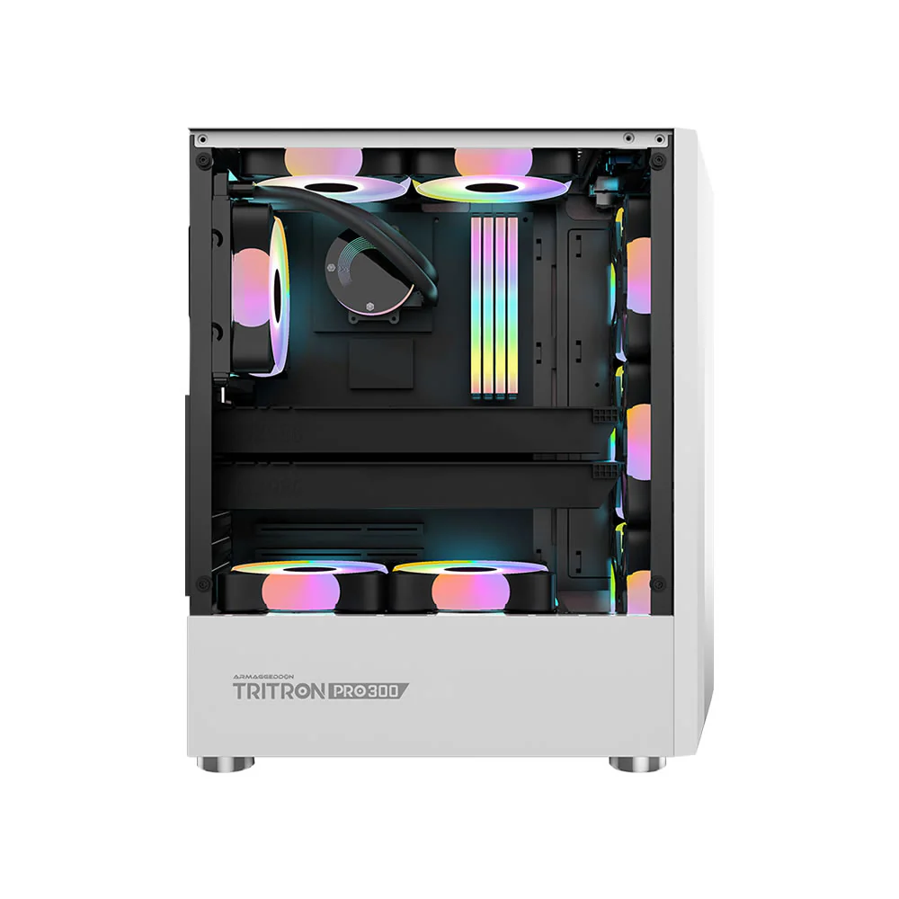 Armaggeddon Tritron Pro 300 ATX Gaming Case with 3x ARGB Fans - Black (NEW SEALED) - Image 5