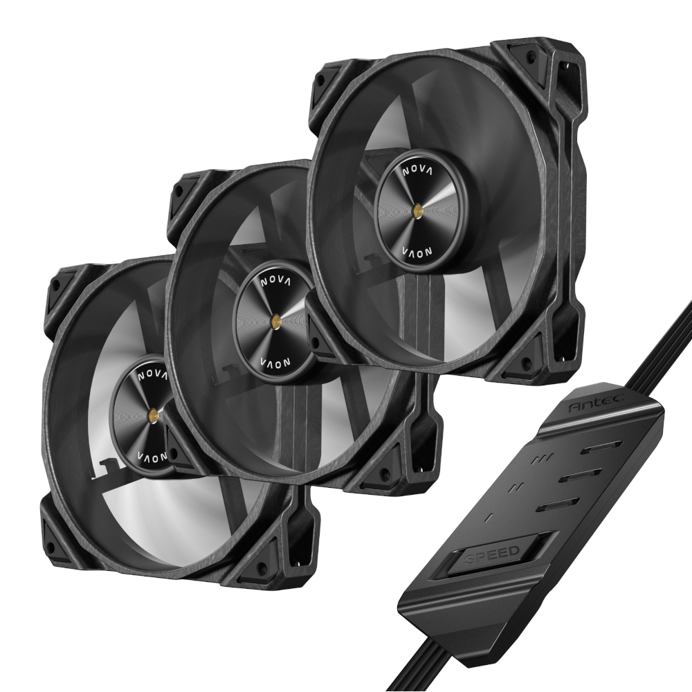 Antec NOVA 120 PWM Fan - 9 BLADE - 3 Pack with Speed Controller – Black (NEW) - Image 7