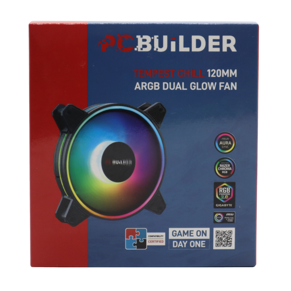 PCBuilder Tempest Chill 120MM ARGB Dual Glow Fan (NEW) - Image 5