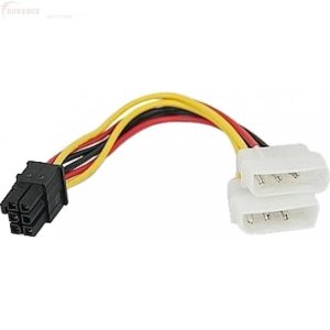 MOLEX (M) X2 TO PCI-E 6P (M) 0.2M (NEW)