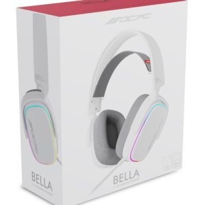 OCPC BELLA Virtual 7.1 Gaming Headset (White) – 50 mm Drivers, RGB, Detachable Mic, Multiplatform (NEW)